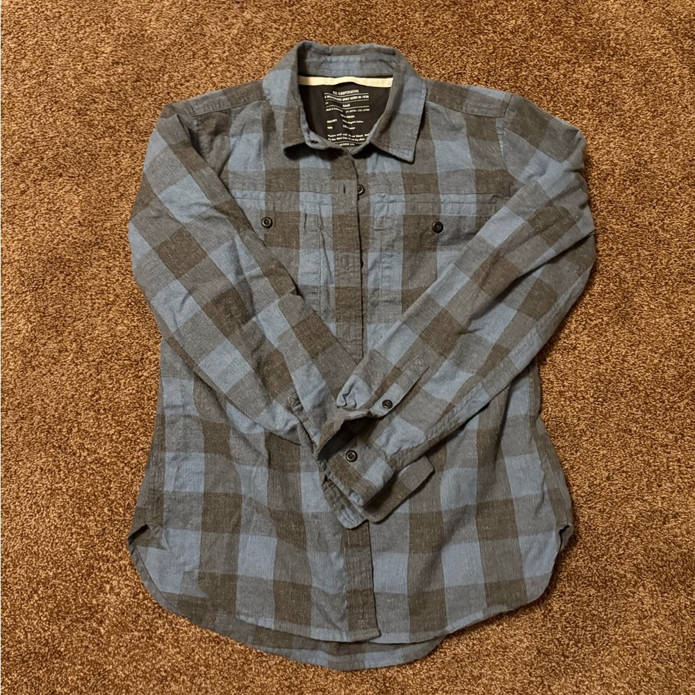 Cooperative Men's Blue & Gray Plaid Button-Down Shirt
